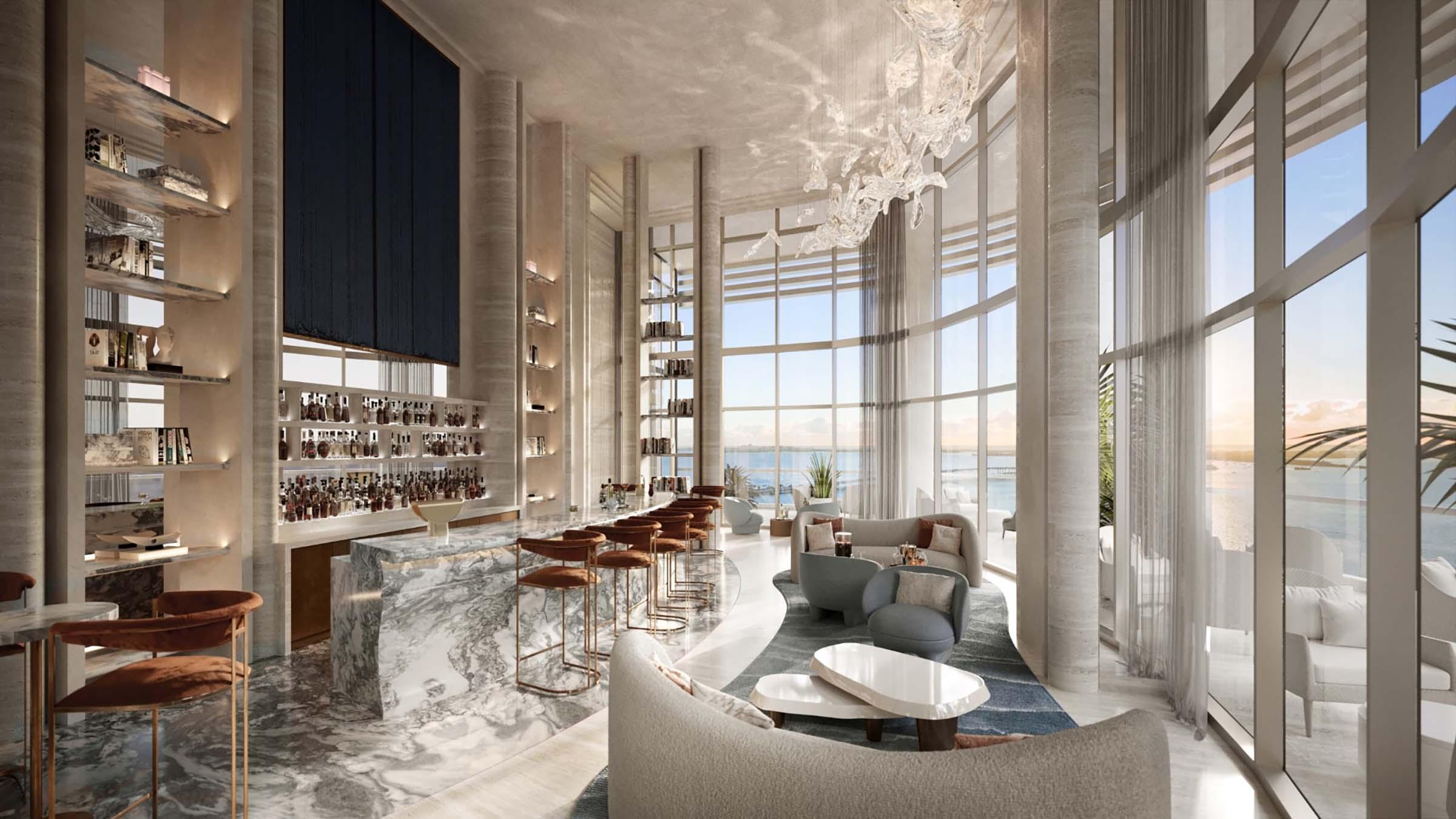 Rendering of St Regis Residences Miami Brickell Bayfront Bar